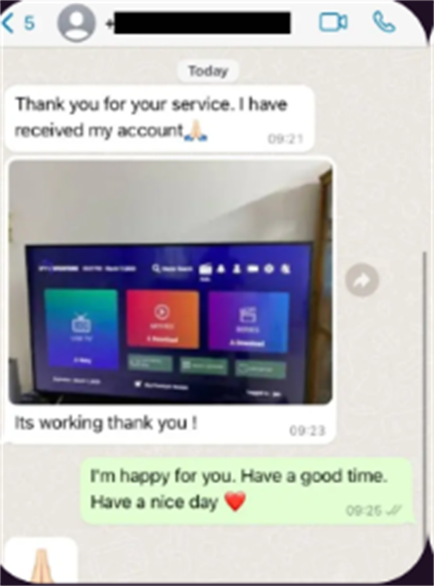 WhatsApp Review account activated